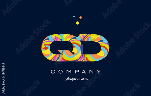 qd q d colorful alphabet letter logo icon template vector