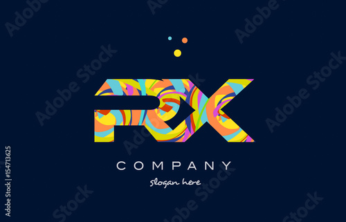 rx r x colorful alphabet letter logo icon template vector