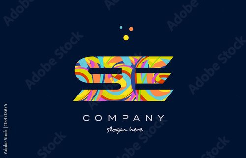 se s e colorful alphabet letter logo icon template vector
