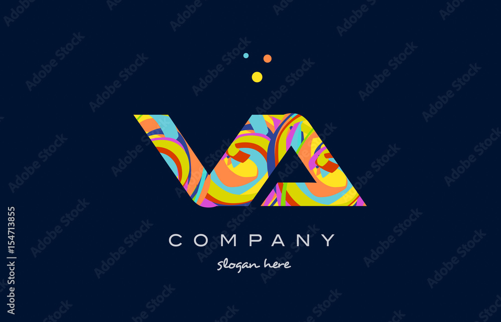 va v a colorful alphabet letter logo icon template vector Stock Vector ...