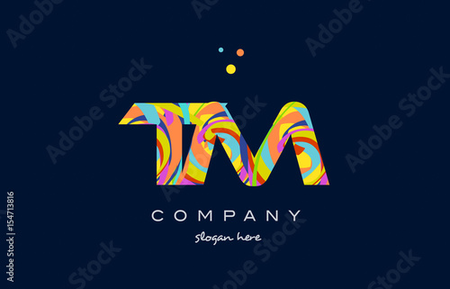 tm t m colorful alphabet letter logo icon template vector