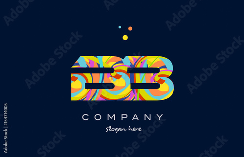 bb b b  colorful alphabet letter logo icon template vector