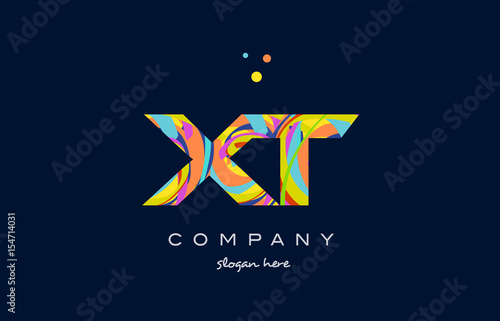 xt x t colorful alphabet letter logo icon template vector