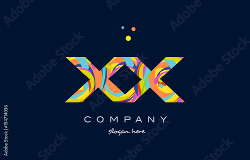 xx x x colorful alphabet letter logo icon template vector