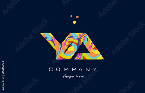 ya y a colorful alphabet letter logo icon template vector
