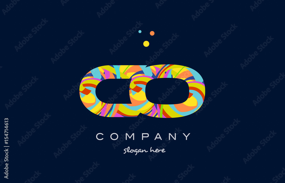 co c o colorful alphabet letter logo icon template vector
