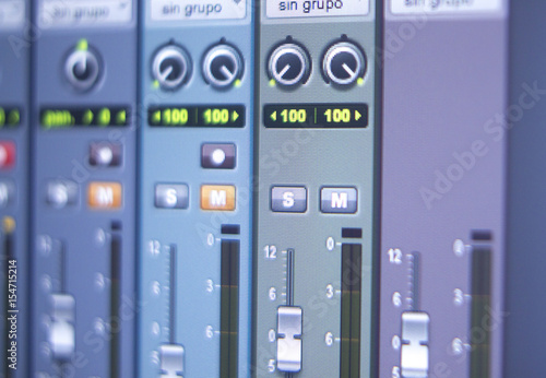 Recording studio mixing desk
