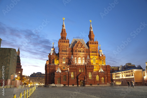 State Historical Museum on Red Square in winter. Moscow, Russia