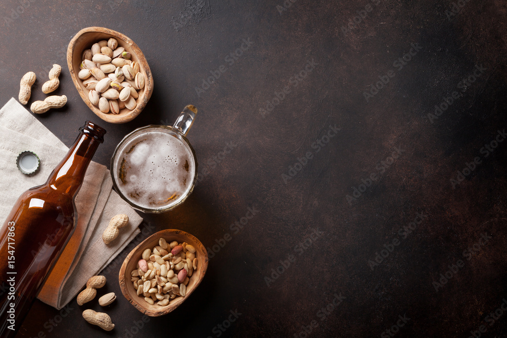 Lager beer and nuts Lager beer and nuts