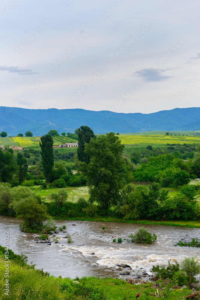 Amazing landscape with Debed river, Armenian-Georgian border