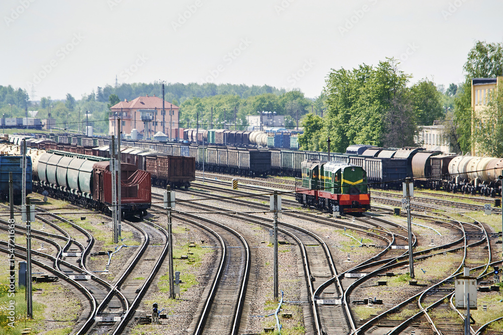 Obraz premium cargo train station