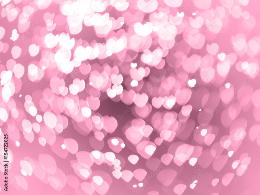 Heart Pink Defocused Lights Background
