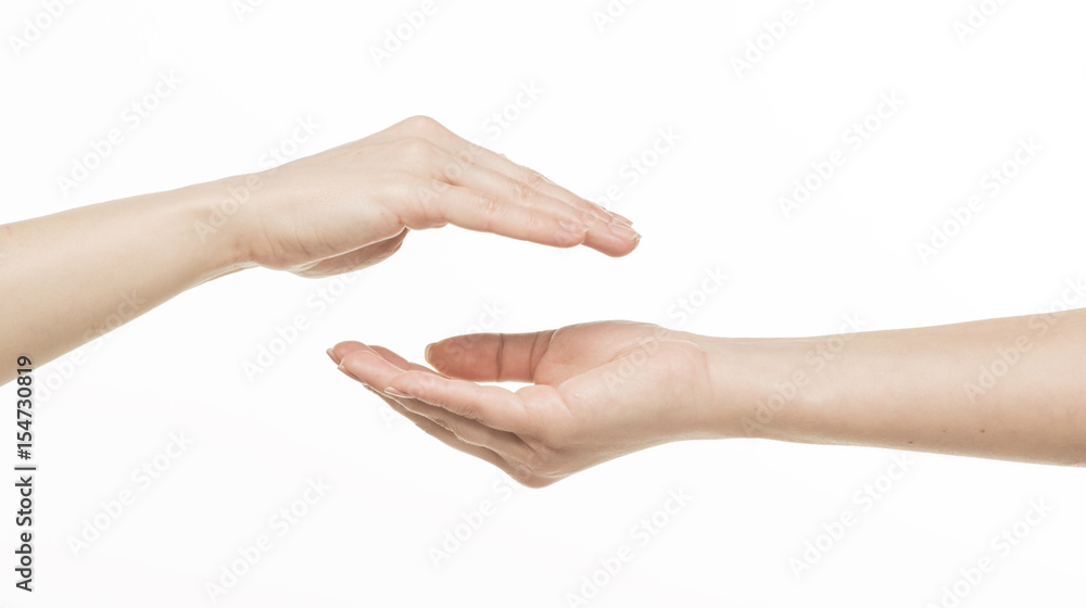 Two hands protect from something Two hands protect from something