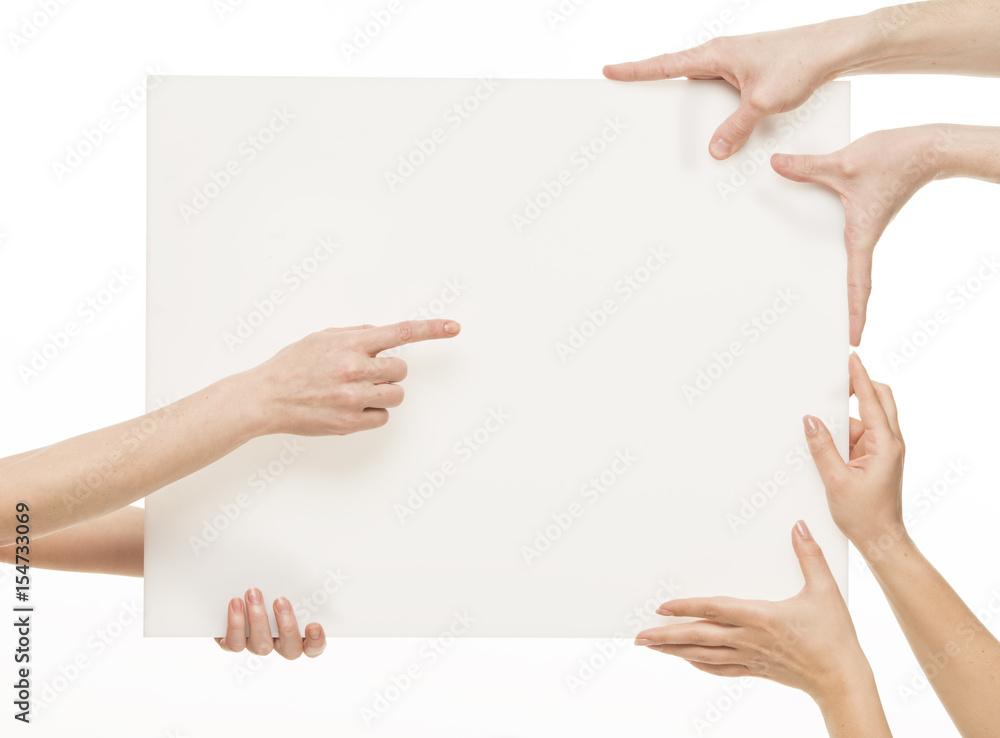 The hand points to something