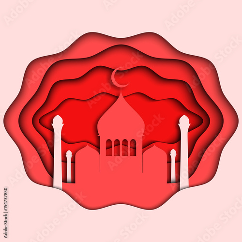 Illustration on theme of a happy Ramadan Mubarak, 3d.