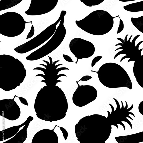 Fruits silhouette seamless pattern