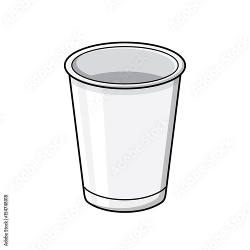 Empty blank white paper cup template isolated. 