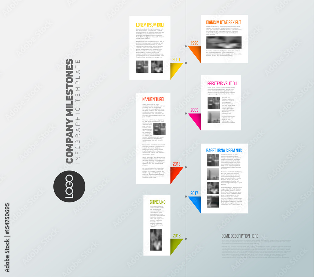 Obraz premium Vector vertical infographic timeline report template