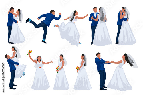 Stampa su tela wedding set of groom and bride