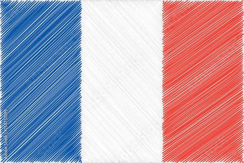 Vector flag of  France pencil drawing vector illustration. Using for decoration works.