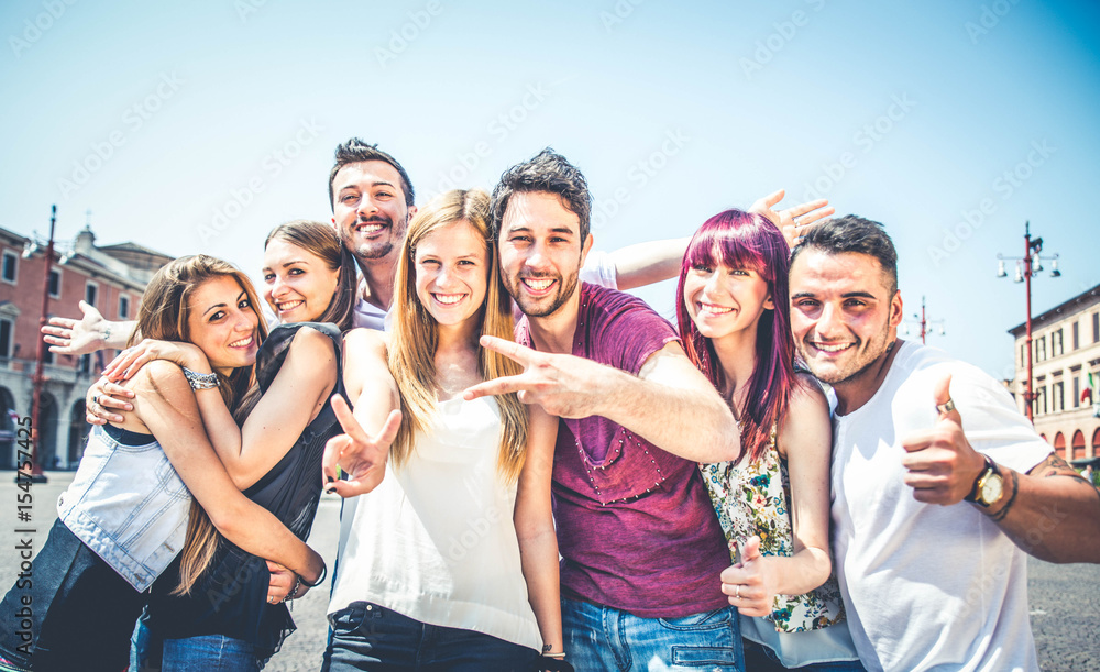 Obraz premium Young students outdoors