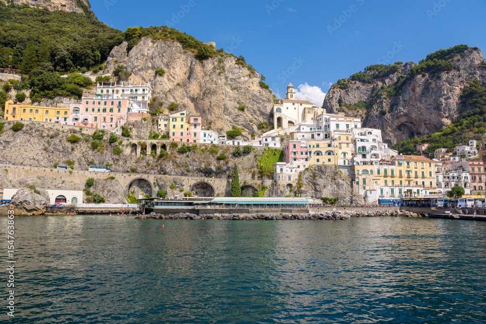 Buildings of Amalfi town in Italy