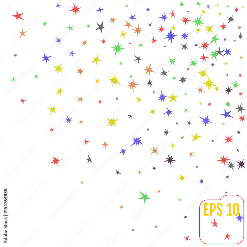 Abstract background with falling star-shaped confetti