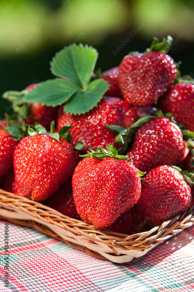 Juicy strawberries in a wicker basket, wooden table, against the backdrop of a beautiful background green garden. Cooking, food industry, restaurant business, gardening, proper nutrition
Juicy strawberries in a wicker basket, wooden table, against the backdrop of a beautiful background green garden. Cooking, food industry, restaurant business, gardening, proper nutrition