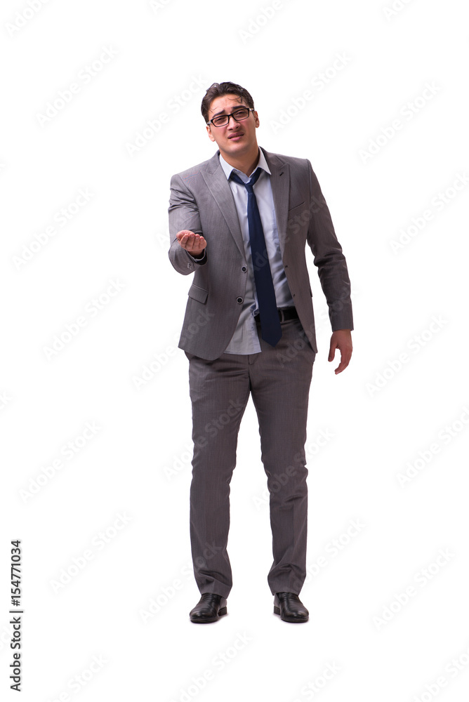Bankrupt businessman isolated on white background Bankrupt businessman isolated on white background