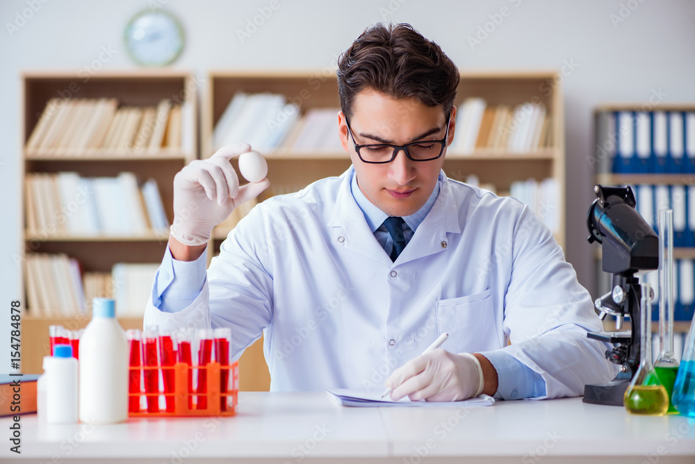 Scientist working on organic fruits and vegetables Scientist working on organic fruits and vegetables