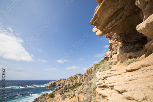 Huge rocky rocks on the coast of Sardinia in Italy