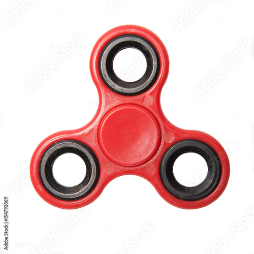 Fidget finger spinner stress anxiety relief toy isolated on white background.