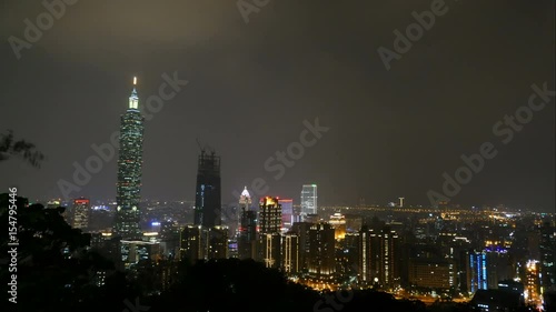 Wallpaper Mural WTC at Skyline of Taipei at night, time lapse Torontodigital.ca