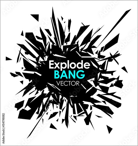 Abstract slow motion explode broken glass particle vector design element