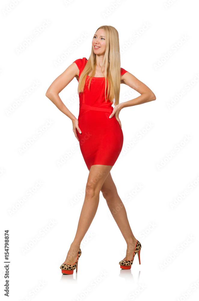 Woman in fashion concept isolated on white Woman in fashion concept isolated on white