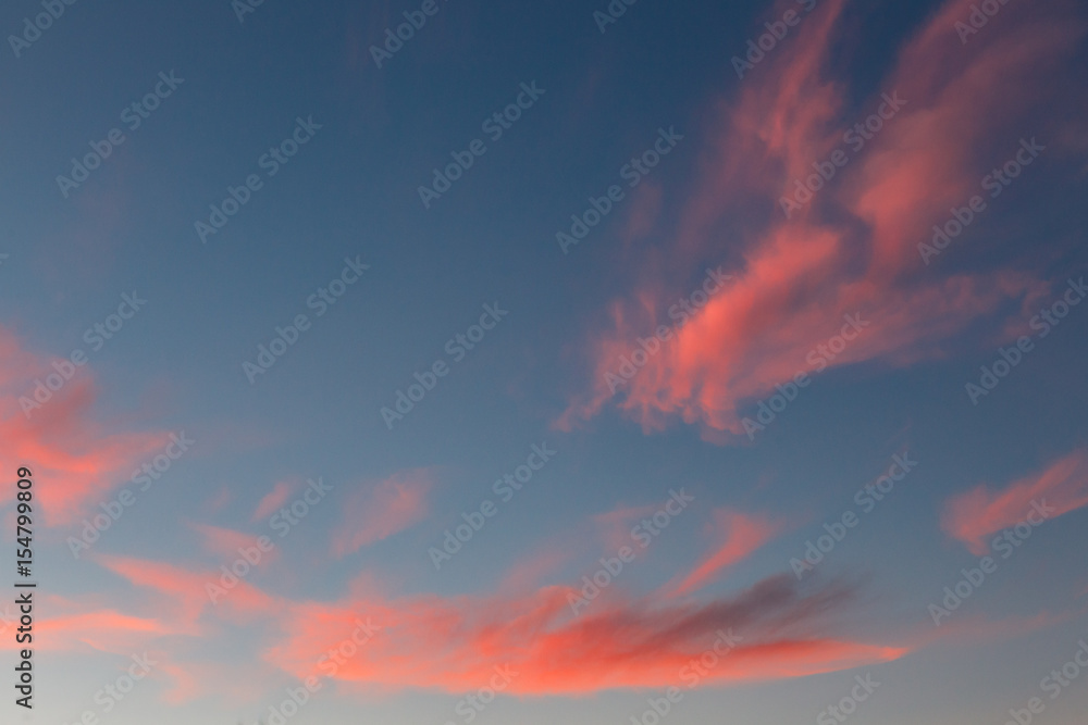 Beautiful pink sunset clouds