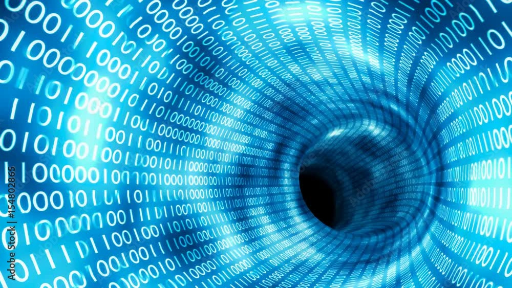Flight in binary tunnel. Internet and computer network concept. Looping 3D rendered animation. Flight in binary tunnel. Internet and computer network concept. Looping 3D rendered animation.
