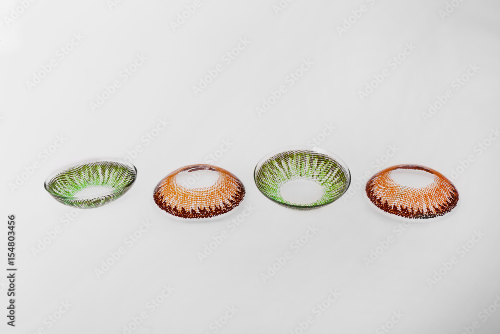 Color contact lenses on white background Color contact lenses on white background