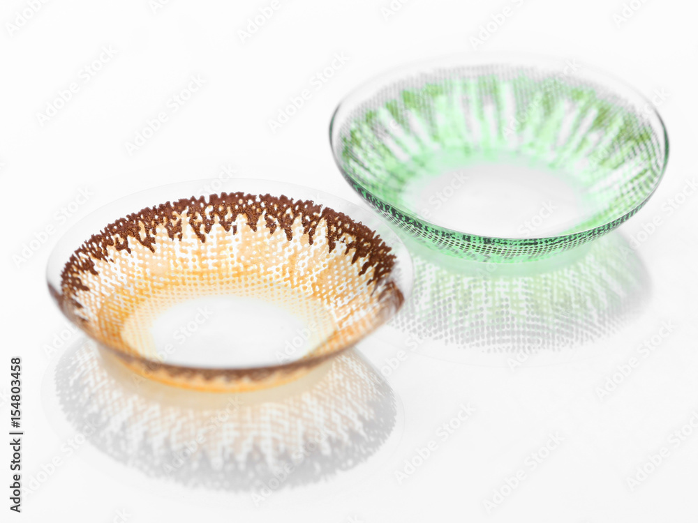 Color contact lenses on white background Color contact lenses on white background