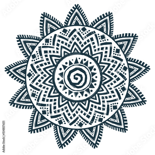 Ethnic style sun vector hand drawn dream catcher mandala