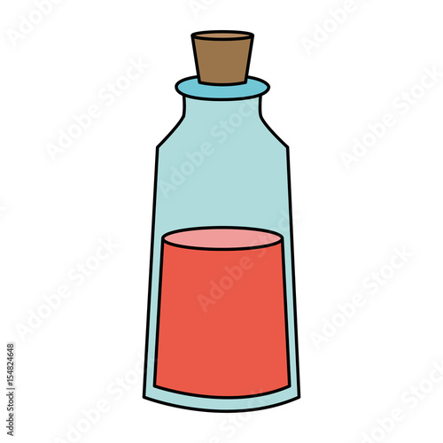 color image cartoon small glass bottle essential oil for spa massage vector illustration