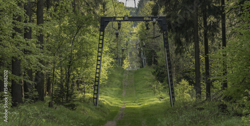 Ski slope with ski lift on Jedlova hill photo