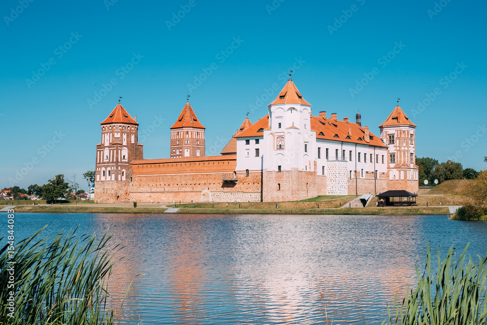 Mir, Belarus. View Of Mir Castle Complex, Ancient Monument, Unesco