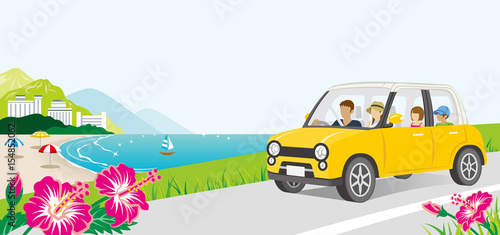 Car driving in the Seaside road  -Anonymous Family