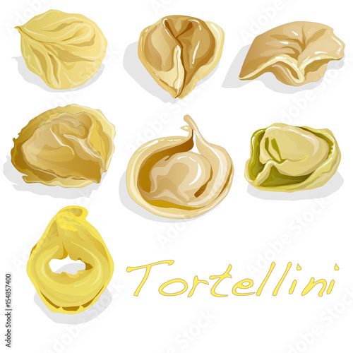 Tortellini Italian illustration isolated