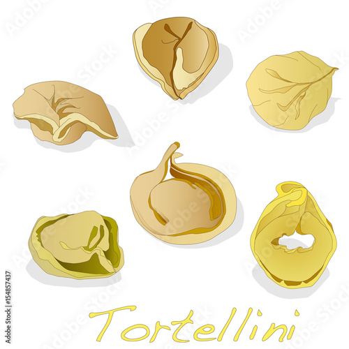 Tortellini Italian illustration isolated