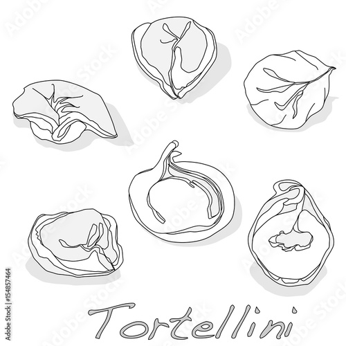 Tortellini Italian illustration isolated