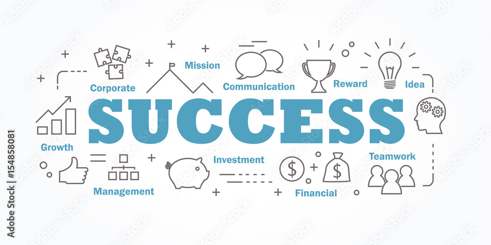 Vector banner flat design in success concept. Vector banner flat design in success concept.