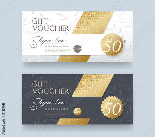 Gift Voucher discount template with luxury pattern.Vector template for gift card premium pattern. Vector illustration.