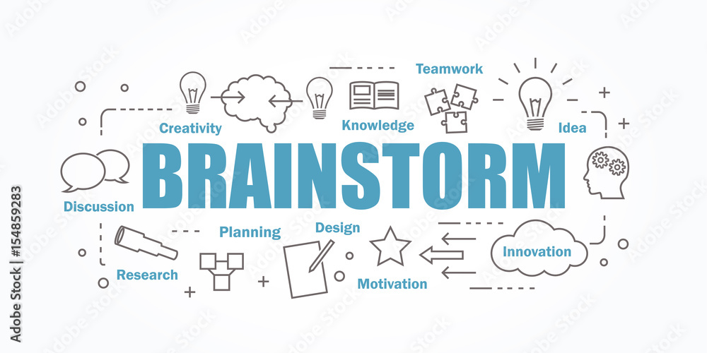 Vector banner flat design in brainstorming concept. Vector banner flat design in brainstorming concept.